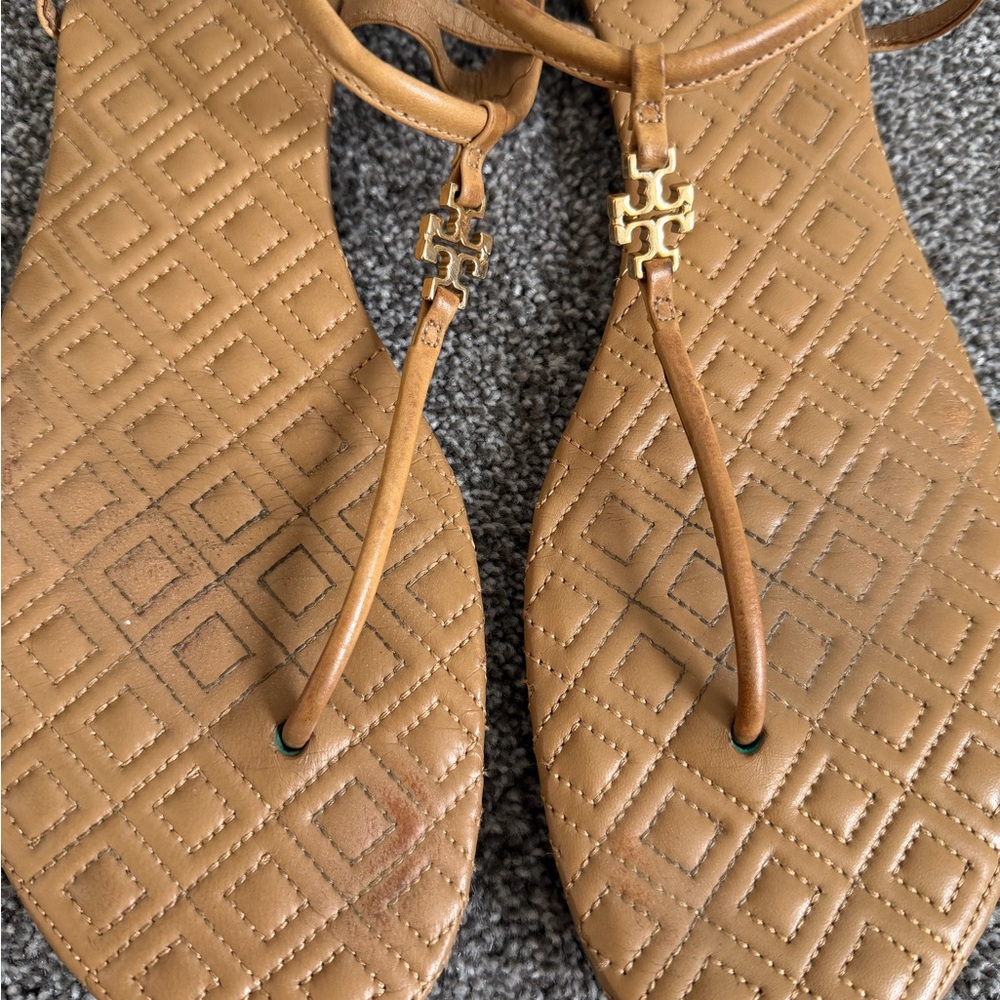 Tory Burch Brown Leather Sandals - Picture 3 of 4